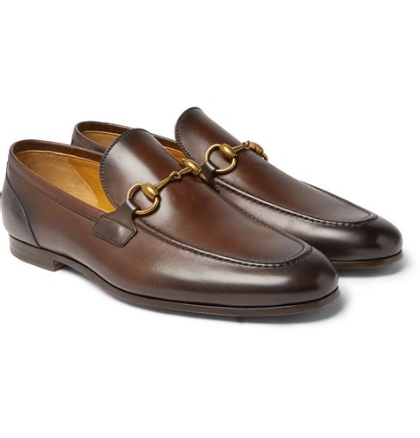 gucci brown jordan buckle embellished leather loafers mens look alike|Dark Brown Leather Gucci Jordaan Loafer .